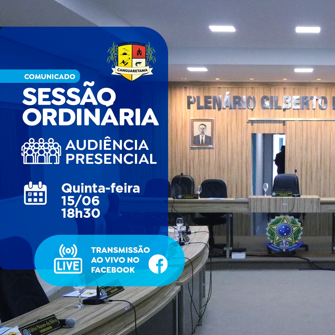 Leia mais sobre o artigo A #CâmaraDeCanguaretama realiza nesta quinta-feira (15), de forma presencial, mais uma Sessão Ordinária.
